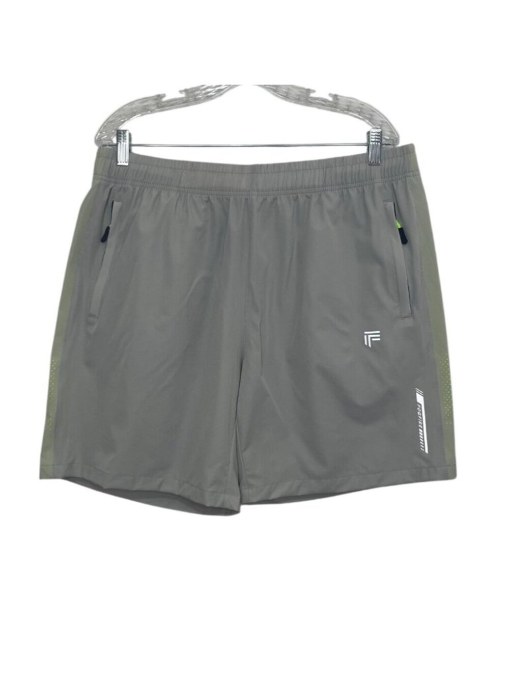 Fogarre Athletic Shorts Side Pockets Drawstring Waist Mens XL Gray